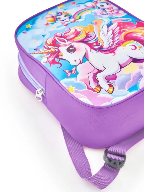 Рюкзак детский 20,5*9*24, отд на молнии, единорог сиреневый Рюкзак детский 20,5*9*24, отд на молнии, единорог сиреневый