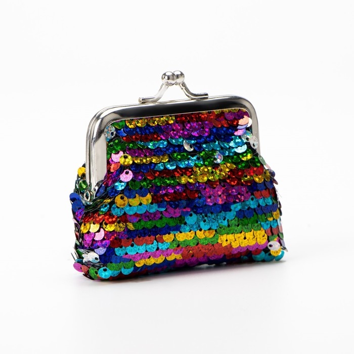 Кошелёк детский, отдел на фермуаре, разноцветный/серебристый