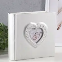 Фотоальбом Делюкс 200ф 10X15см, бум.карм.с мемо, книжн. пер-т., серебро