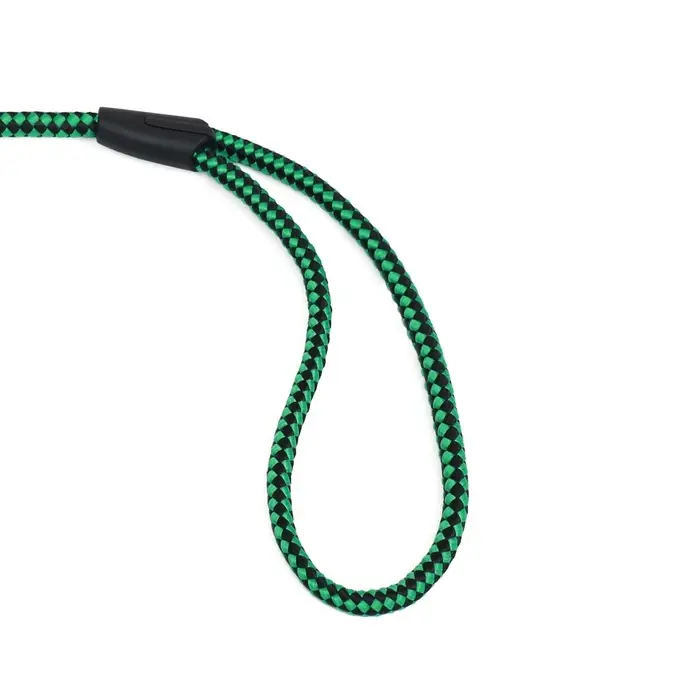 Ринговка для собак, 150&times;0.6 см, с вертлюгом, чёрная, зелёная