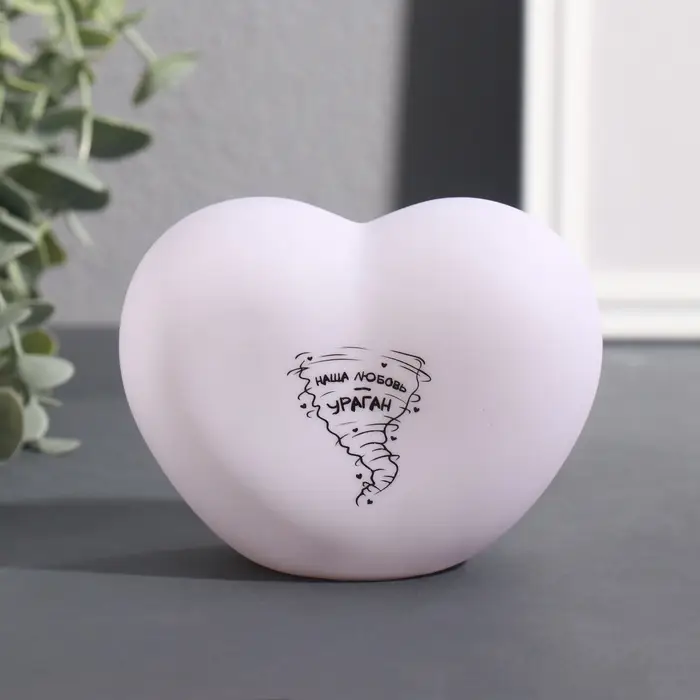 Фигурка световая RISALUX &laquo;Сердце. Ураган&raquo;, LED-ночник, 3хLR44, 8&times;11&times;7 см