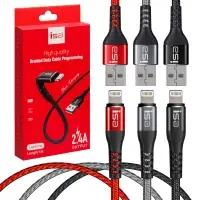 Кабель DC-B01 USB на Lightning 1m 2.4A алюминий/нейлон LUX ISA черный