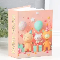 Фотоальбом на 100 фото 10х15 см "Зверята на празднике" 4,5х12,5х16,5 см