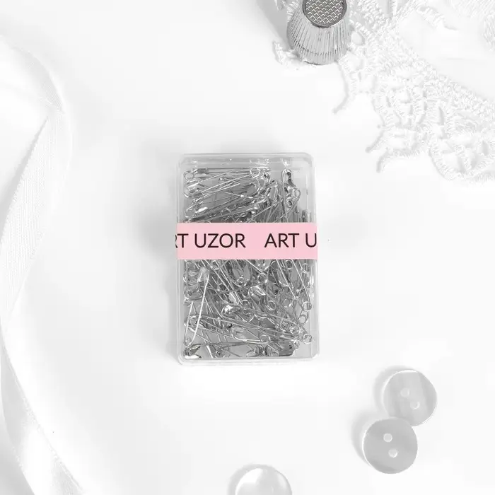 Булавки английские, 22 мм, 80 шт., цвет серебряный