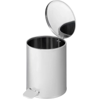 Ведро мусорное стальное 15л круглое серебр с педалью и крышкой 250х330мм