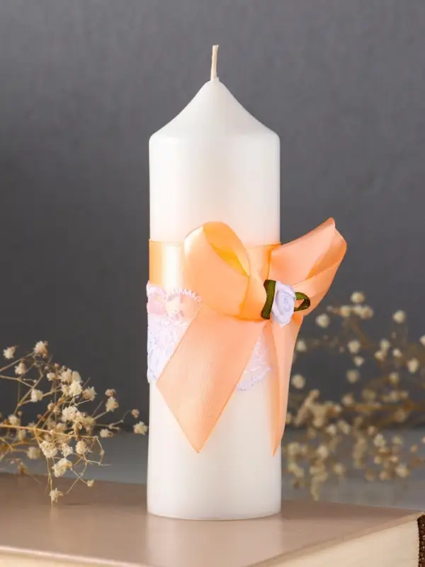 Свечи свадебные  Свечи свадебные "Пышный" набор 3 шт (16 см + 2 шт по 18 см), абрикосовый