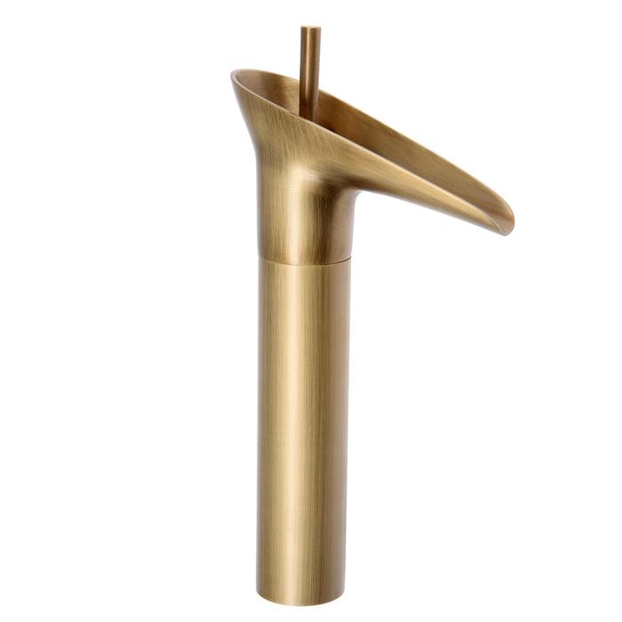 Смеситель для раковины ZEIN Ретро высокий каскадный излив, без подводки, латунь, цвет бронза Смеситель для раковины ZEIN Ретро высокий каскадный излив, без подводки, латунь, цвет бронза