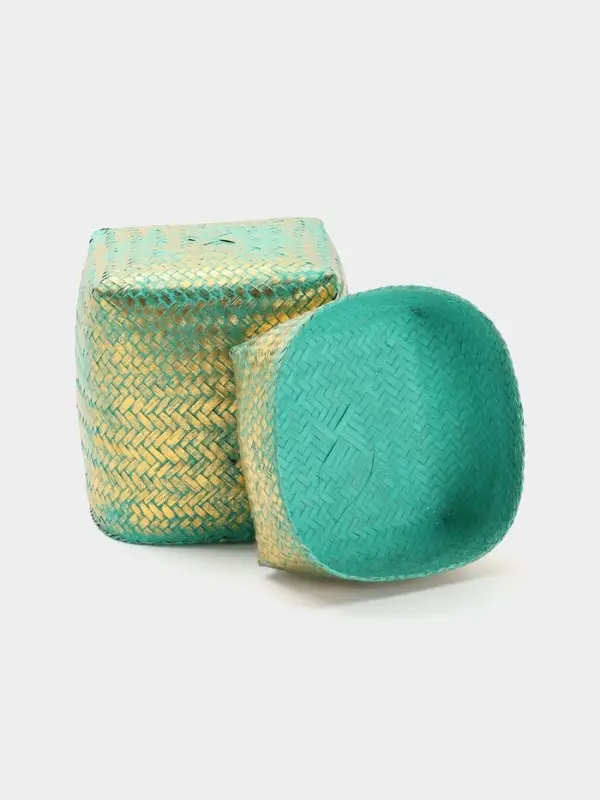 Корзинка плетёная &laquo;Голден&raquo;, 20&times;20&times;26 см, голубая