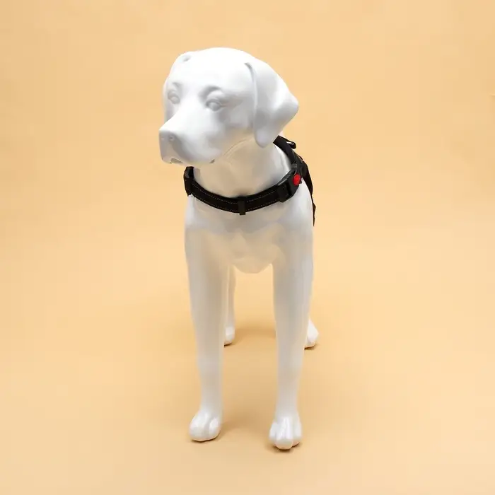 Шлейка К7, размер XL, ОГ 74-92 см, вес 28-47.5 кг, мягкая, светоотражающая, голубая