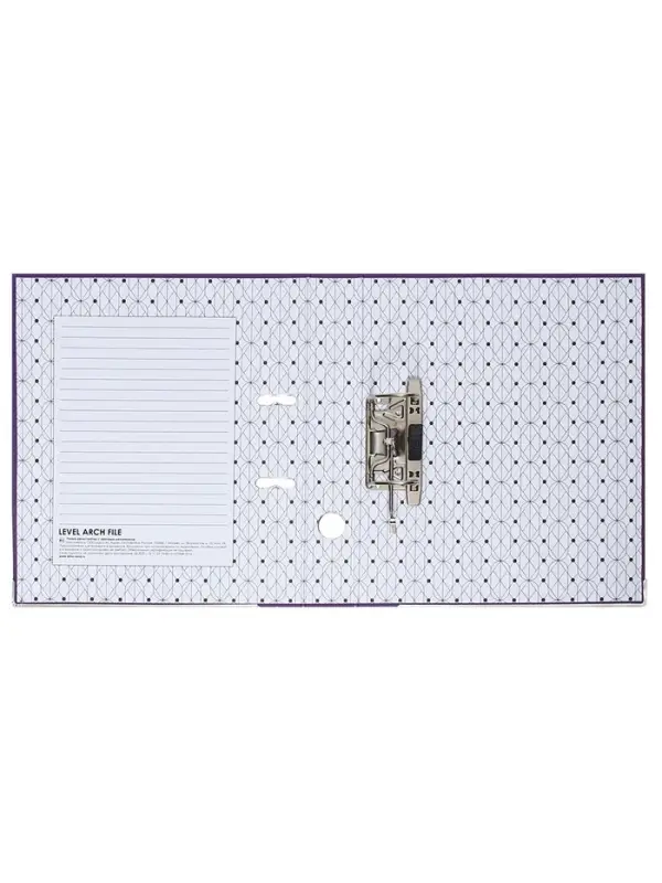 Папка-регистратор А4, 50 мм, ПВХ, тиснение &laquo;лен&raquo;, металлическая окантовка, карман на корешок, собранная, фиолетовая