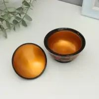 Солонка с крышкой &laquo;Ягодка&raquo;, 9&times;6.5 см, хохлома, дерево, МИКС