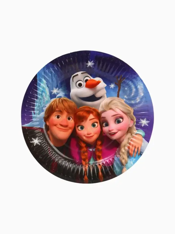 Тарелка одноразовая 18 см, набор 10 шт, Снежная принцесса