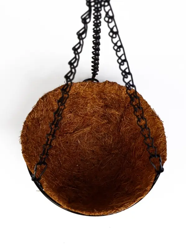 Кашпо подвесное d=15 см, с кокосовым вкладышем Кашпо подвесное d=15 см, с кокосовым вкладышем "Полусфера"