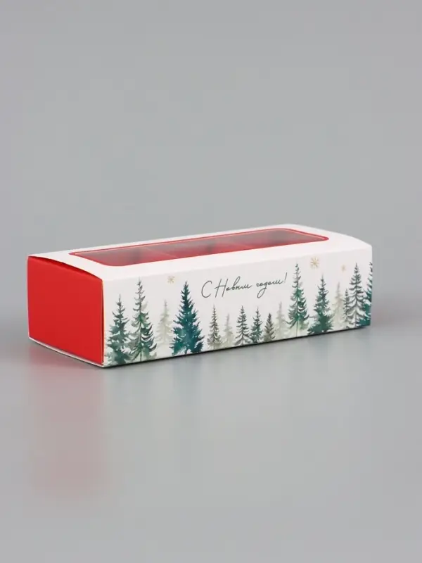 Коробка для 3 конфет &laquo;Акварельный лес&raquo;, 13&times;5&times;3.3 см