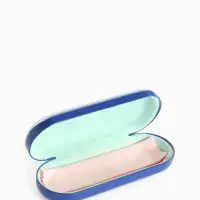 Футляр для очков на хлопушке, однотонный, размер 16&times;6&times;3.5 см, синий