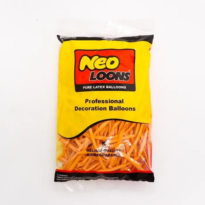 Воздушные шары для моделирования 125 см, d=2.5 см, 10 шт., оранжевые Воздушные шары для моделирования 125 см, d=2.5 см, 10 шт., оранжевые