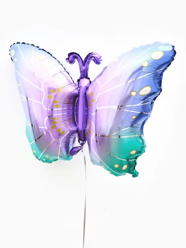 Воздушный шар фольгированный 32" &laquo;Бабочка&raquo; цвет фиолетовый металлик
