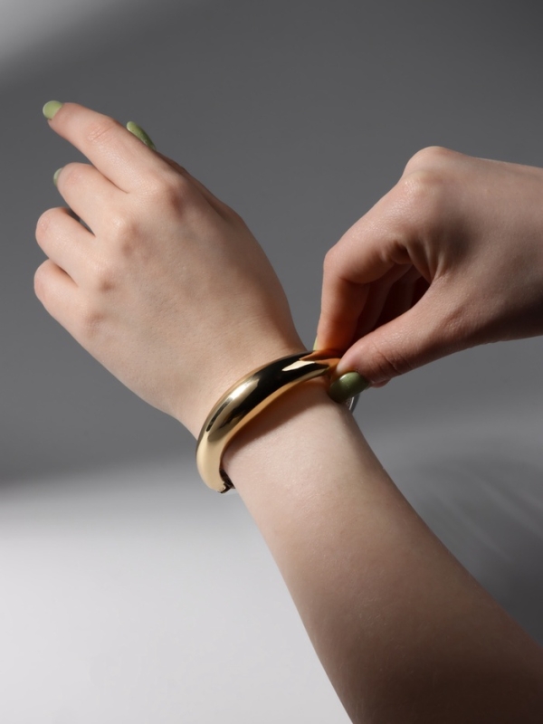 Браслет металл «Тренд» объёмный, цвет серебрено-золотой Браслет металл «Тренд» объёмный, цвет серебрено-золотой