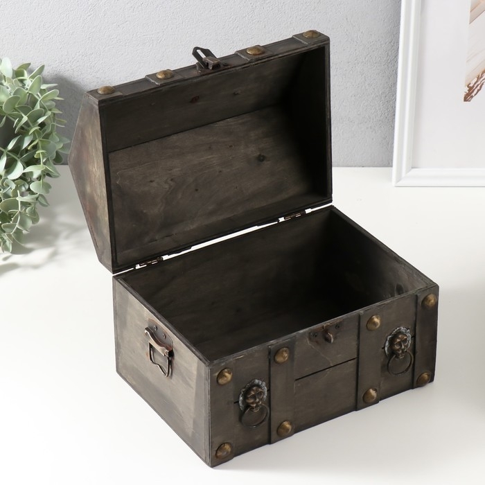 Шкатулка для украшений «Сундук. Леон», дерево, коричневый, 24×17×18.5 см Шкатулка для украшений «Сундук. Леон», дерево, коричневый, 24×17×18.5 см