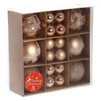 Ёлочные игрушки &laquo;Изабель&raquo;, шары новогодние, 30 шт. d=3 и 6 см, ассорти, золото
