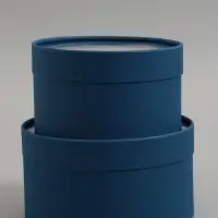 Набор подарочных коробок 2 в 1 круглых,  морской, с окном, 21 х 11 - 18 х 10 см