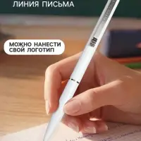 Ручка под логотип Schneider. K15, шариковая, автоматическая, синий стержень, узел 1 мм, корпус белый