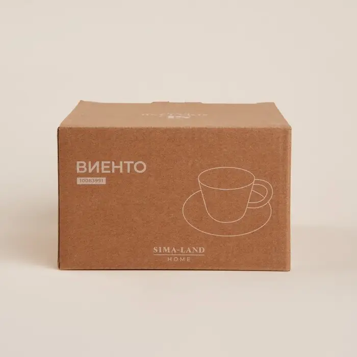 Чайная пара SL Home &laquo;Виенто&raquo;, чашка 250 мл, блюдце d=15 см, керамика, бежевая