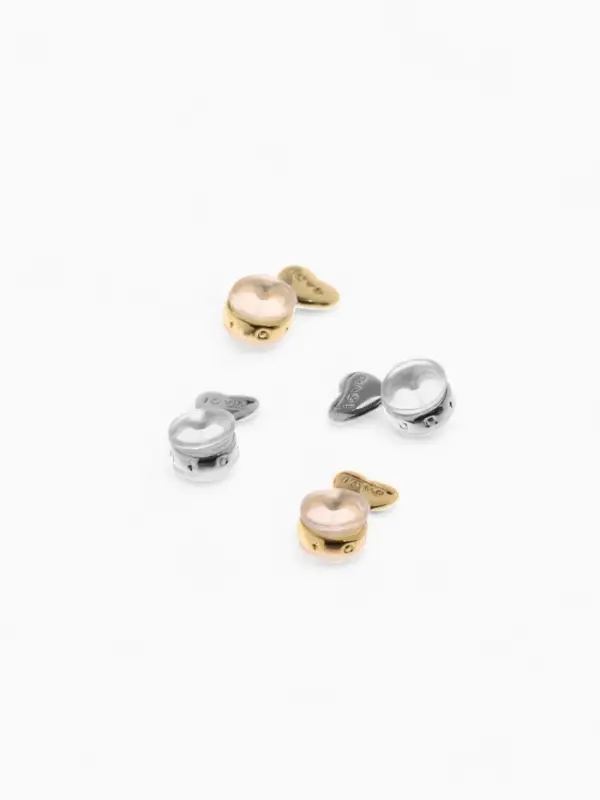 Заглушки силиконовые  Заглушки силиконовые "Сердце" поддерживающие (3 пары), цвет золото, серебро