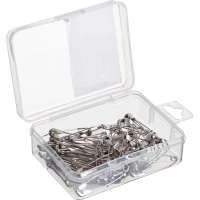 Булавки английские Attache, 32 мм, никелир.,50 шт/уп,пласт.коробка,европодв