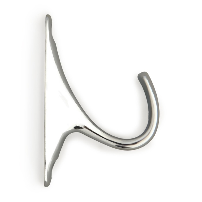 Крючок мебельный ТУНДРА TKO024, однорожковый, хром, 2 шт Крючок мебельный ТУНДРА TKO024, однорожковый, хром, 2 шт