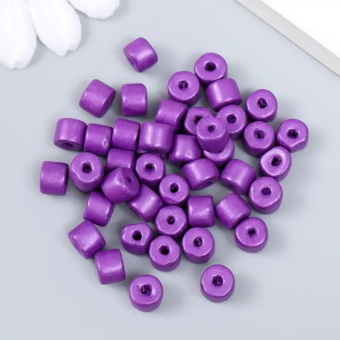 Бусины для творчества пластик цилиндр Бусины для творчества пластик цилиндр "Фиолет" набор 20 гр 0,6х0,6х0,5 см