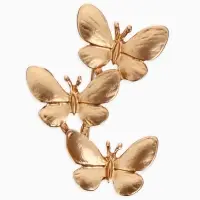 Брошь &laquo;Бабочки&raquo;, трио, цвет матовое золото