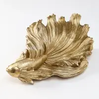 Панно интерьерное полистоун "Большая золотая рыбка. Вуалехвост" 31х19х11,7 см