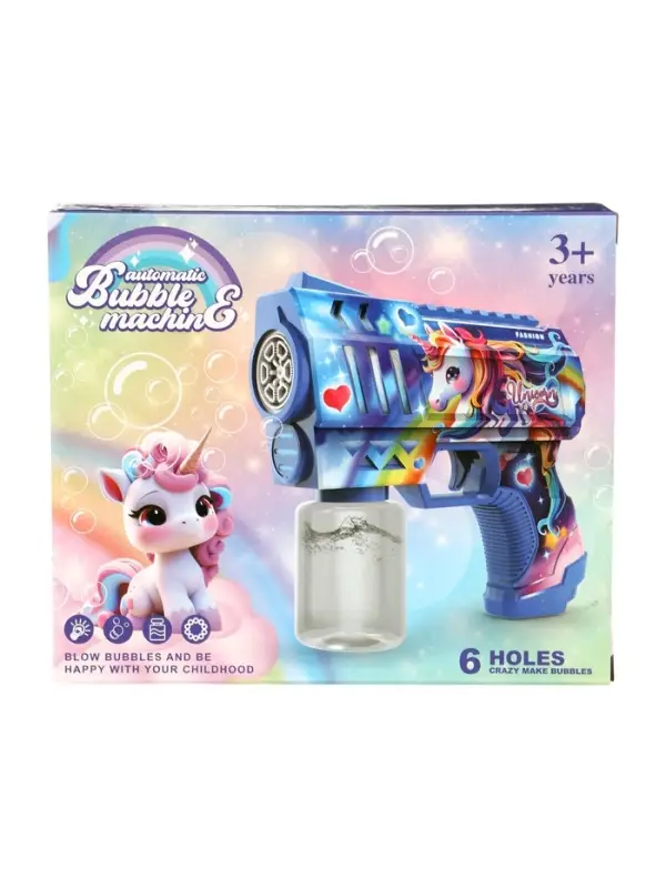 Генератор мыльных пузырей "Единорожка",световые эффекты, работает от батареек