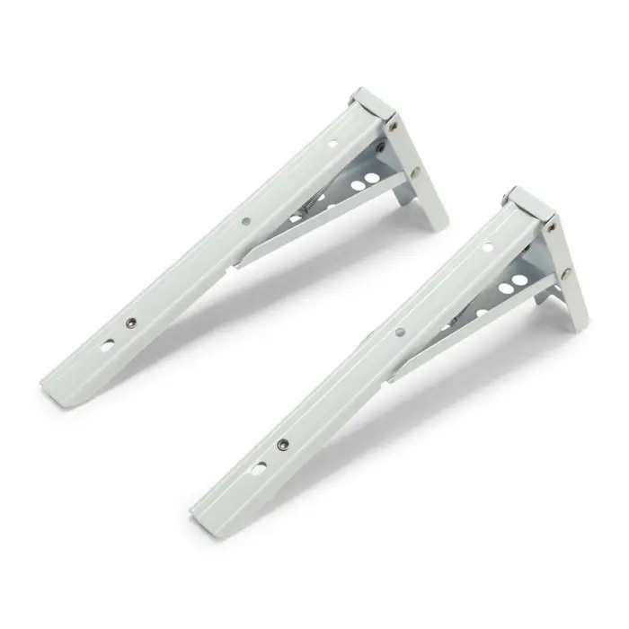 Кронштейн складной для столов и полок ТУНДРА, F001, 2 шт., длина 250 мм, сталь, белый