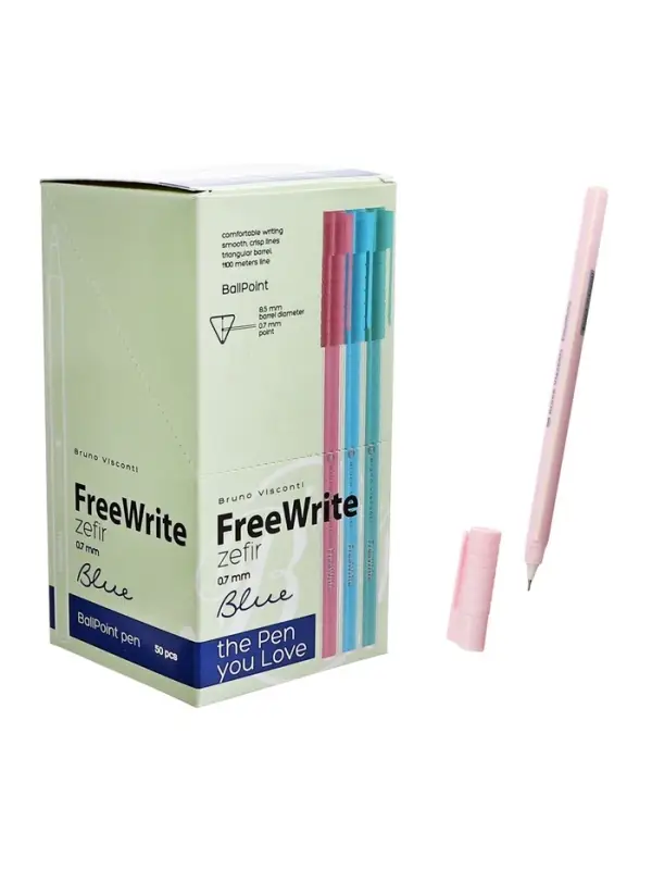 Ручка шариковая BrunoVisconti FreeWrite Zefir, 0.7мм, стерж/син МИКС Ручка шариковая BrunoVisconti FreeWrite Zefir, 0.7мм, стерж/син МИКС