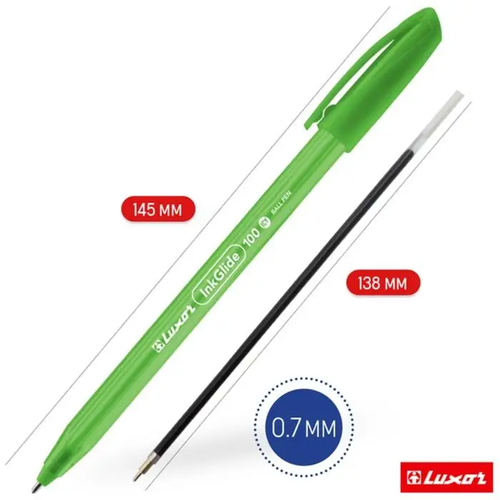 Ручка шариковая Luxor InkGlide 100 Icy синяя, 0,7мм, трехгран, корпус ассорти 16700/50 Tub Ручка шариковая Luxor InkGlide 100 Icy синяя, 0,7мм, трехгран, корпус ассорти 16700/50 Tub