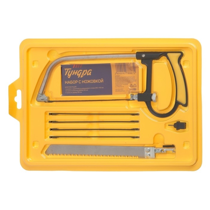 Набор с ножовкой ТУНДРА, пилки по металлу 5 шт., пилка универсальная 1 шт. Набор с ножовкой ТУНДРА, пилки по металлу 5 шт., пилка универсальная 1 шт.