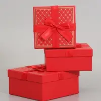 Набор подарочных коробок 3 в 1, 19&times;19&times;9.5 см, 17&times;17&times;8 см, 15&times;15&times;6.5 см