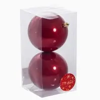 Ёлочные игрушки &laquo;Глянец&raquo;, шары новогодние, d=10 см, набор 2 шт., красный