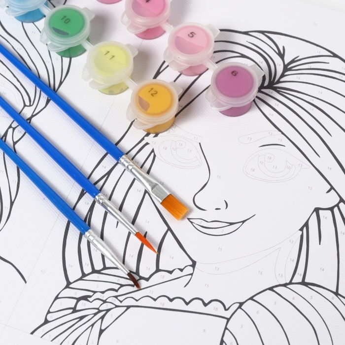 Картина по номерам на подрамнике, 30х40 см, Принцессы Картина по номерам на подрамнике, 30х40 см, Принцессы