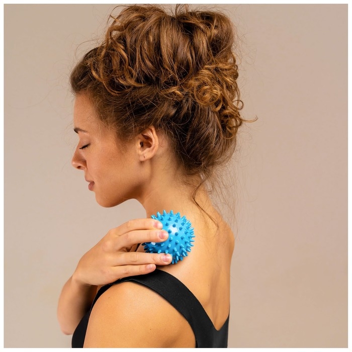 Мяч массажный ONLYTOP Blue, d=7,5 см Мяч массажный ONLYTOP Blue, d=7,5 см