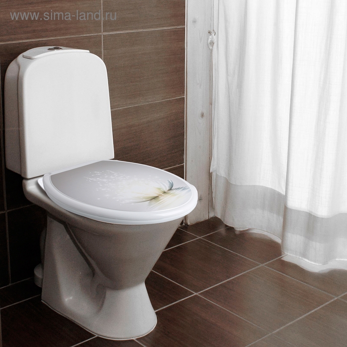 Сиденье для унитаза с крышкой Росспласт «Лотос», 45 х 37 см, цвет белый Сиденье для унитаза с крышкой Росспласт «Лотос», 45 х 37 см, цвет белый