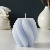 Свеча-цилиндр 9х8 см, 220 гр, с нарезкой, лаванда Свеча-цилиндр 9х8 см, 220 гр, с нарезкой, лаванда