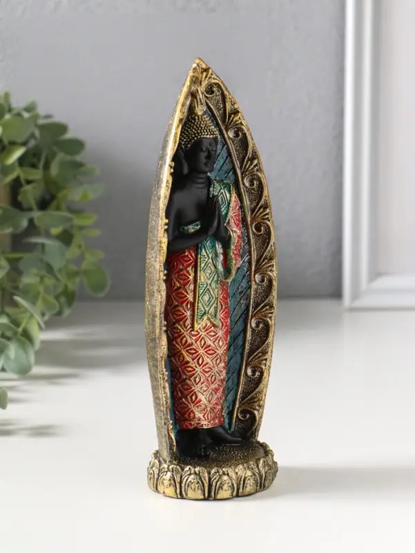 Фигурка полистоун &laquo;Будда в ярком наряде, в арке&raquo;, 5.3&times;7.3&times;19 см