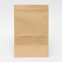 Пакет фасовочный, крафт, зип - лок, с окном, 20(4) &times; 30 см