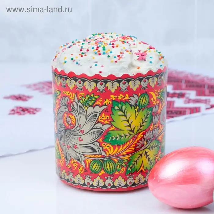 Форма бумажная для кулича &laquo;Хохлома&raquo;, 90&times;90 мм, МИКС