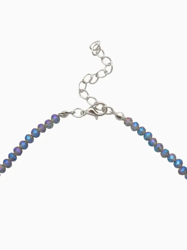 Чокер из бисера «Хрусталь», серый в серебре, 37 см + 5 см доп, цепочка