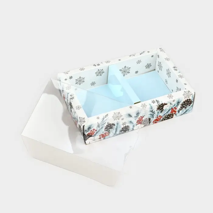 Коробка складная с пластиковой крышкой «Снежная ботаника», 16.5 х 11 х 4 см Коробка складная с пластиковой крышкой «Снежная ботаника», 16.5 х 11 х 4 см