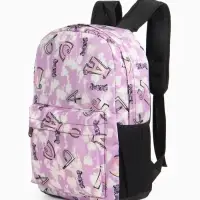 Рюкзак школьный на молнии, с карманами, с принтом, размер 30&times;13&times;42 см, фиолетовый